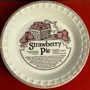 Vintage Royal China Strawberry Pie Recipe Plate 11" dia. - New